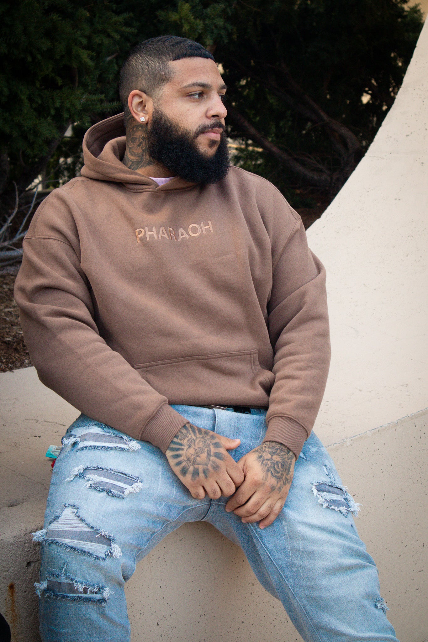 PHARAOH ESSENITAL HOODIE | BROWN